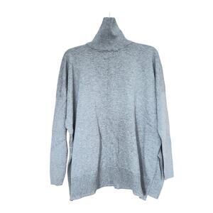 Lilla P Oversized Silk Blend Turtleneck Sweater Size M/L